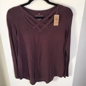 American Eagle soft and sexy sleeved shirt
